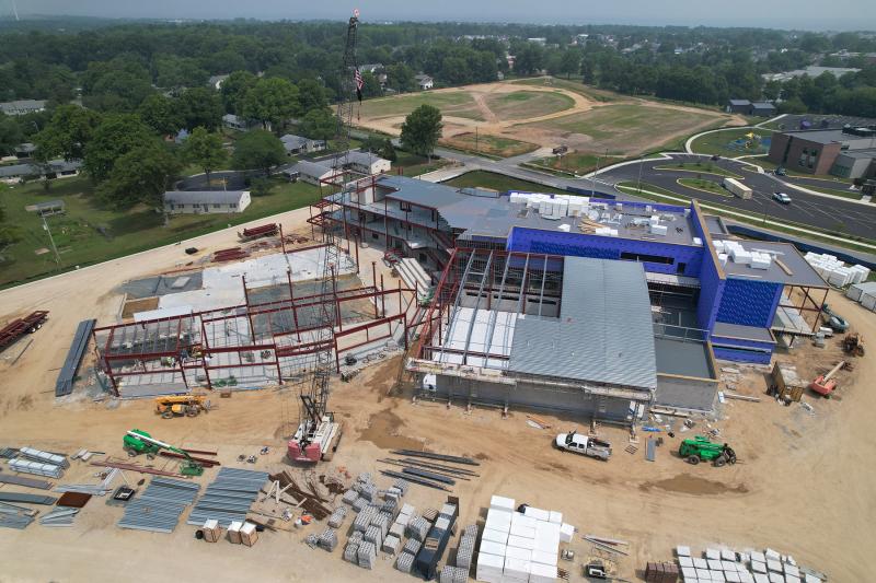 Looking above from Savannah Road, athletic fields will take the place of the land directly behind Lewes Elementary.